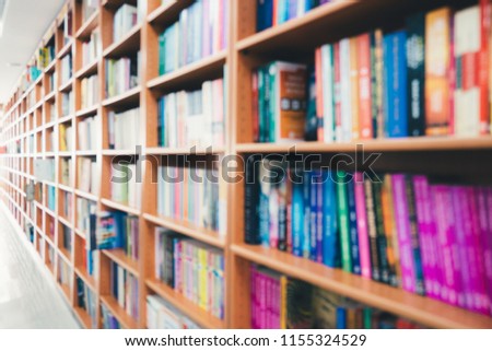 library shelves and books
