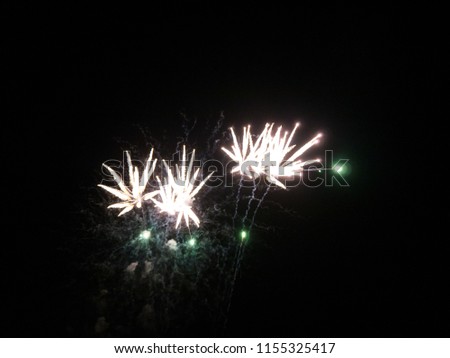 Fireworks on black backgroung / sky. 