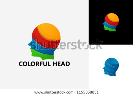 Colorful Head Logo Template Design Vector, Emblem, Design Concept, Creative Symbol, Icon