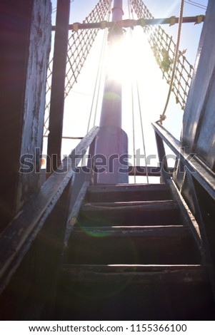 Ship wooden stairs