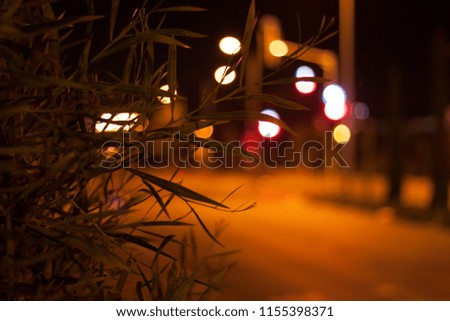 night road bokeh