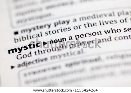 Definition Of Word Mystic In Dictionary Stock Photos And Images Avopix Com