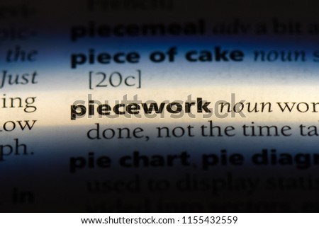 piecework word in a dictionary. piecework concept. Royalty-Free Stock Photo #1155432559