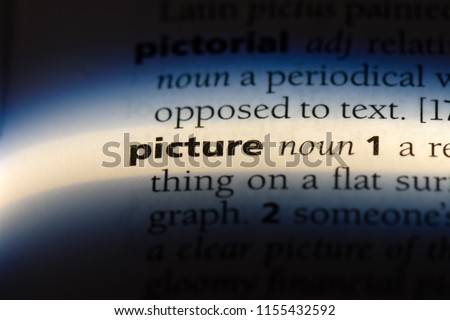 picture word in a dictionary. picture concept.
