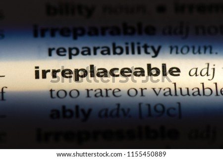 irreplaceable word in a dictionary. irreplaceable concept. Royalty-Free Stock Photo #1155450889