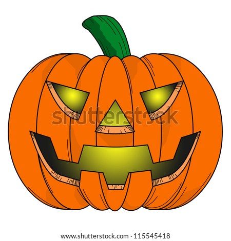 Halloween Pumpkin comic on white background.