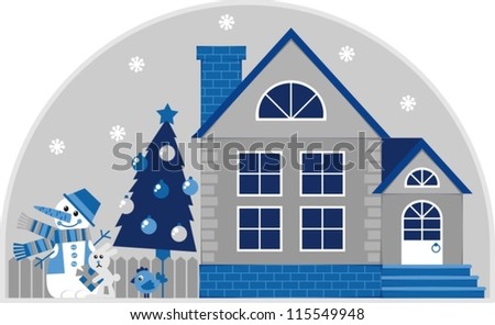 Winter theme - Christmas illustration. Happy New Year!