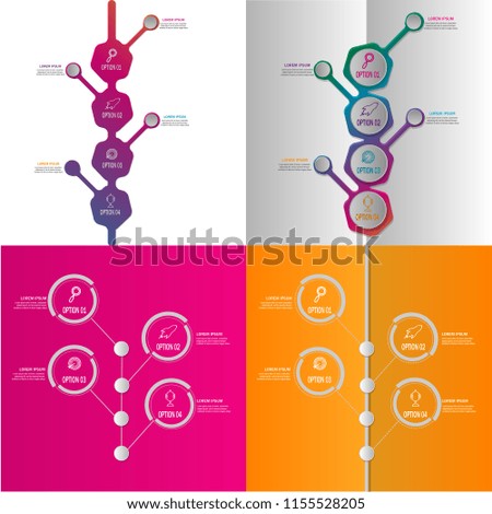 creative modern timeline infographic template element for workflow,process,presentation with modern branch tree growth concept design vector