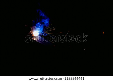Sparks and Flash from electric welding.