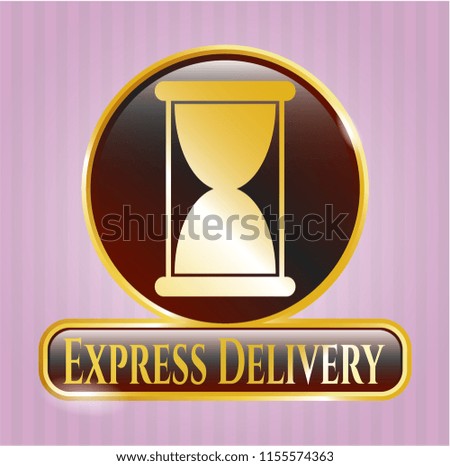  Gold emblem with hourglass icon and Express Delivery text inside