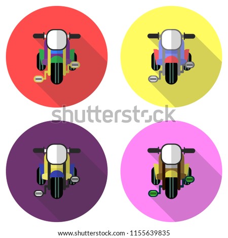 Kid's tricycle icon flat design with long shadow - vector