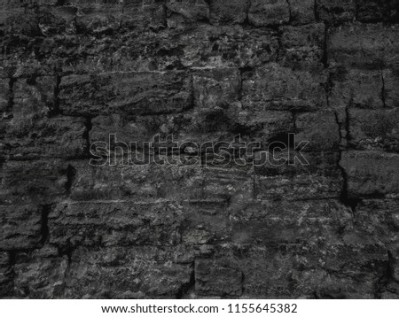 Dark black wall texture Shellfish brick wall