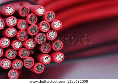 Close-up detail of electrical power cables Royalty-Free Stock Photo #1155692008