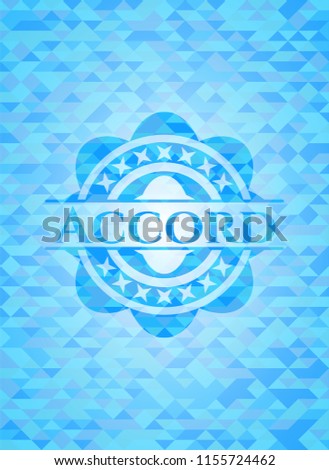 Accord realistic light blue emblem. Mosaic background