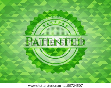 Patented realistic green mosaic emblem