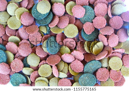 round food for fish background