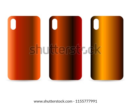 Phone case set with gradient backgrounds. Blurred shades. Vector illustration