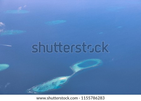 This unique picture shows the Maldivian atolls in the Indian Ocean from above