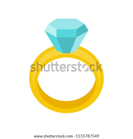 diamond wedding ring, jewelry related icon, flat design