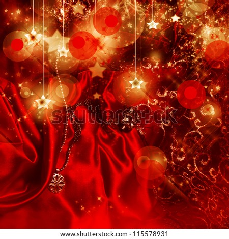 Christmas background with gold ornaments