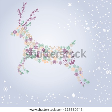 vector Christmas snowflake reindeer
