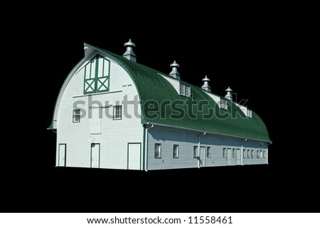 A isolated picture of a early twentieth century barn