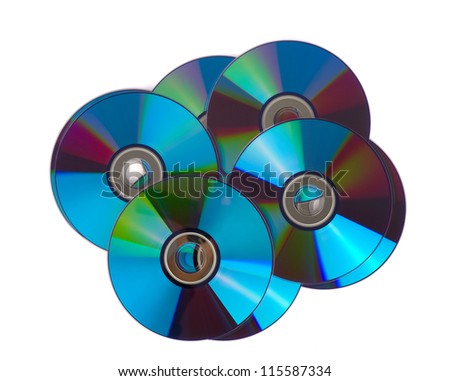 Compact Discs isolated on a white background.