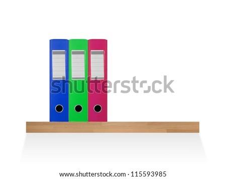 A wooden book shelve isolated against a white background