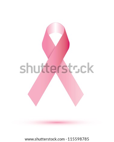 Pink ribbon isolated on white (Breast Cancer Sign)