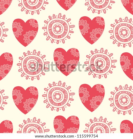 Seamless background with Valentine hearts