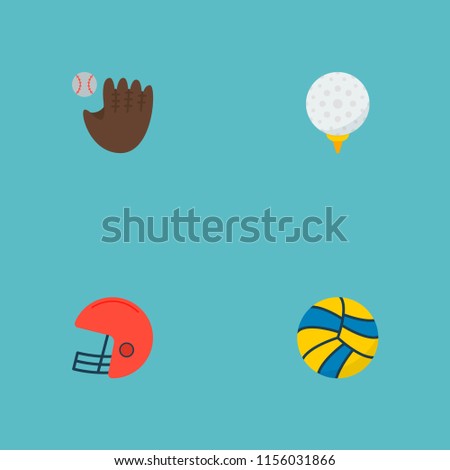 Set of activity icons flat style symbols with helmet, baseball, hook and other icons for your web mobile app logo design.