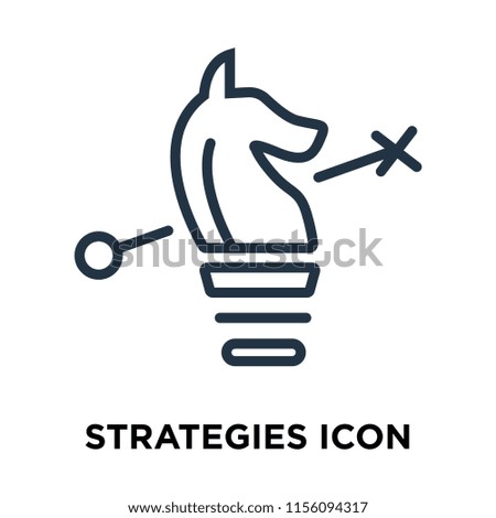 Strategies icon vector isolated on white background, Strategies transparent sign , thin symbols or lined elements in outline style