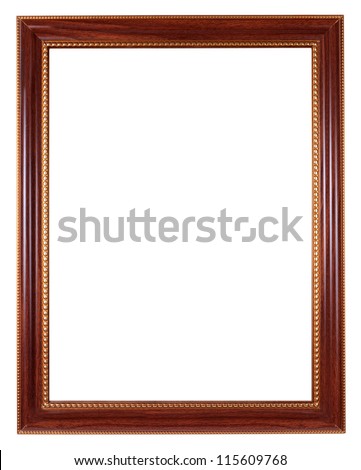 Antique golden and brown wooden picture frame