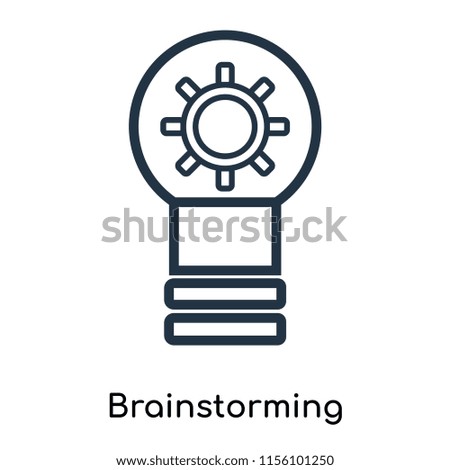 Brainstorming icon vector isolated on white background, Brainstorming transparent sign , thin symbols or lined elements in outline style