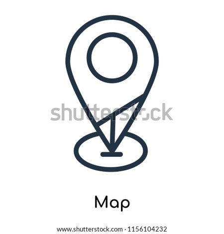 Map icon vector isolated on white background, Map transparent sign , thin symbols or lined elements in outline style