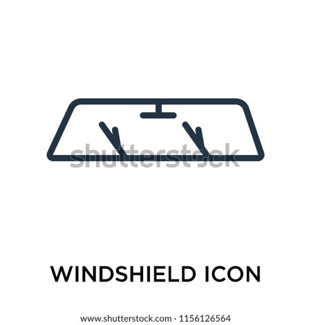 Windshield icon vector isolated on white background, Windshield transparent sign , line symbol or linear element design in outline style