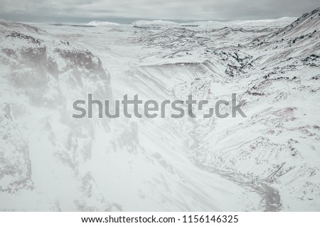 Iceland winter - waterfals and snow