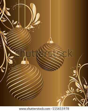 stylized vector Christmas ball on decorative background