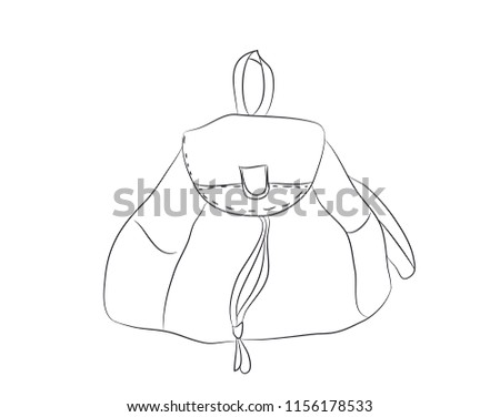 backpack lines  vector, white background, backpack lines