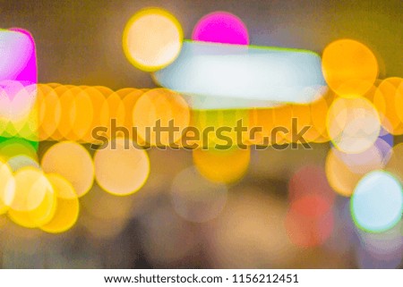 Abstract blurred circular bokeh background. Defocused background with bokeh of LED light decoration during Christmas and new year festival.