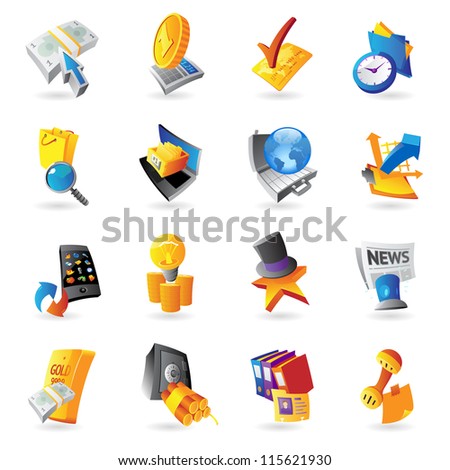 Icons for business and finance. Raster version. Vector version is also available.