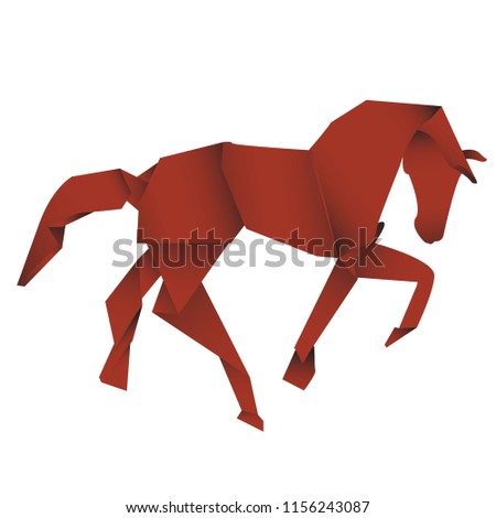 Paper horse art illustrated.