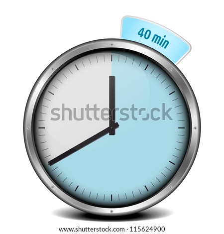 illustration of a metal framed 40min timer