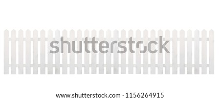 White wooden fence isolated on white background with clipping path   Royalty-Free Stock Photo #1156264915