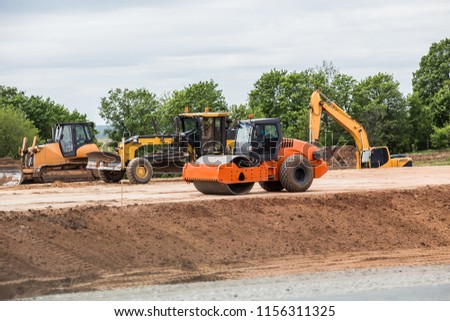 road construction equipment and construction of suburban highway