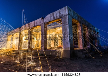 Steel wool Photography at Abandoned house