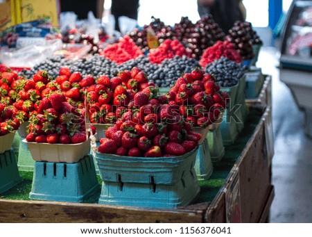 Red fruits in the market 