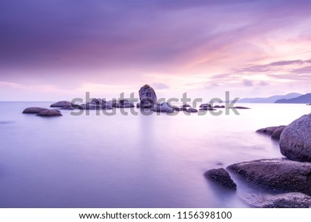 sunsets landscape purple sky Royalty-Free Stock Photo #1156398100