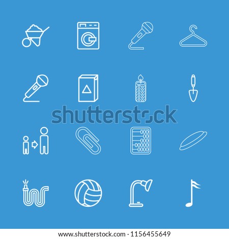 Single icon. collection of 16 single outline icons such as washing machine, son and father, construction, trowel, water hose. editable single icons for web and mobile.