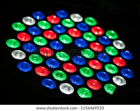 led light bulb close up. led diode color texture as nice background